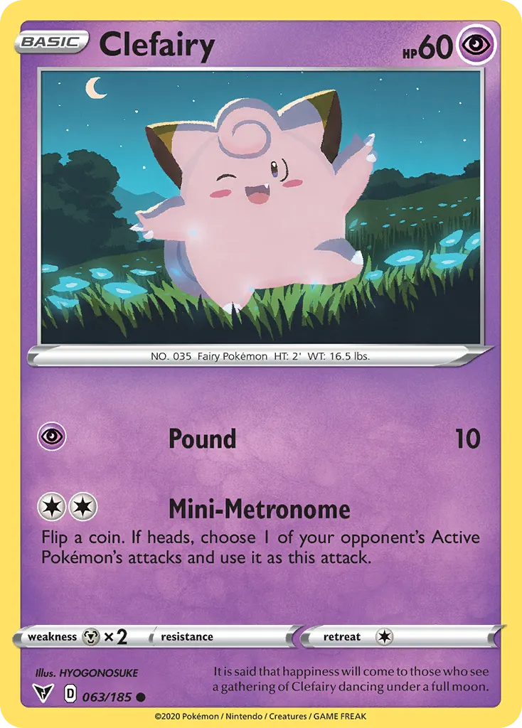 Clefairy — Vivid Voltage 63 Pokémon card