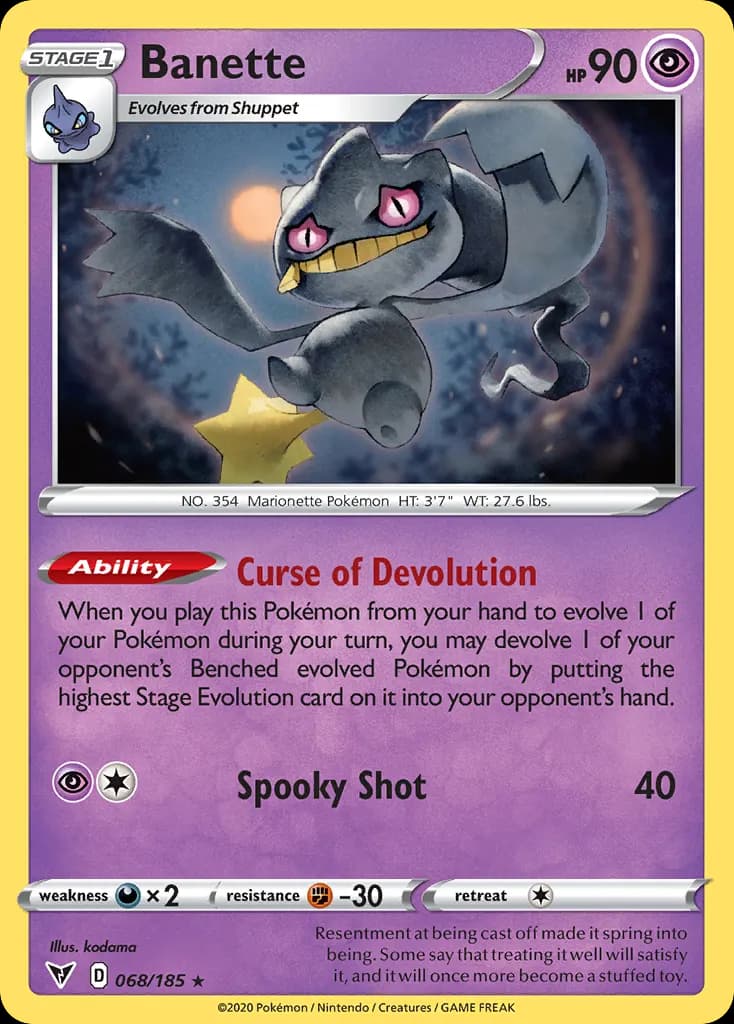 Banette — Vivid Voltage 68 Pokémon card