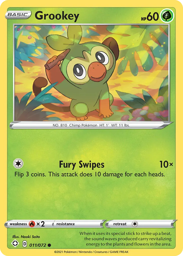 Grookey — Shining Fates 11 Pokémon card