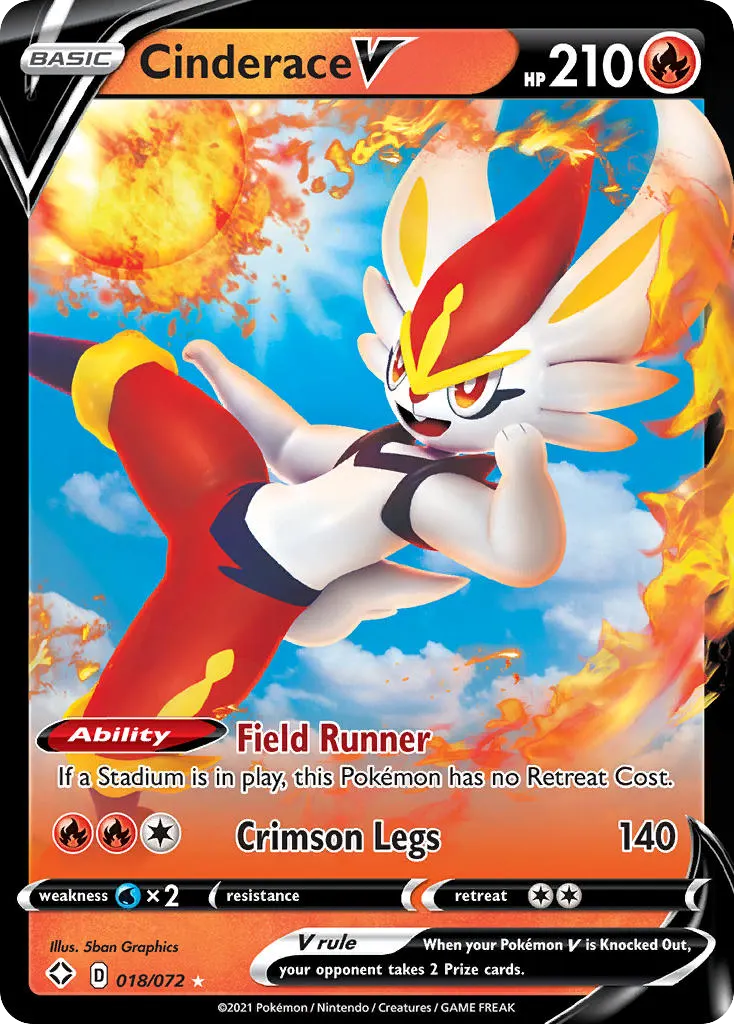 Cinderace V — Shining Fates 18 Pokémon card