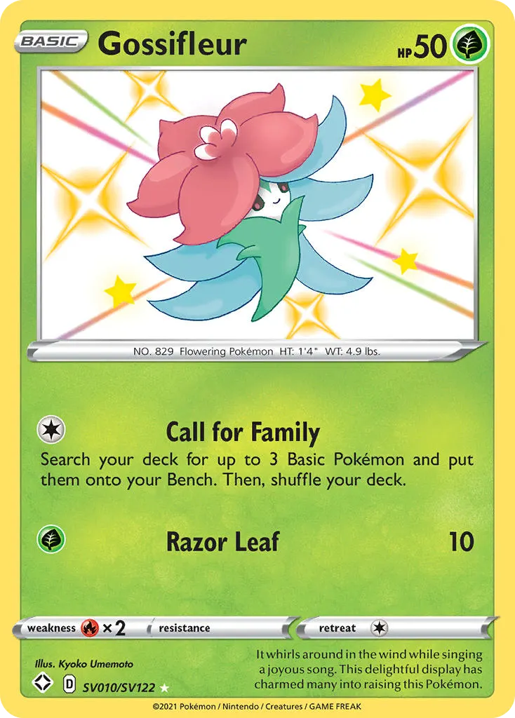 Gossifleur — Shining Fates Shiny Vault SV010 Pokémon card