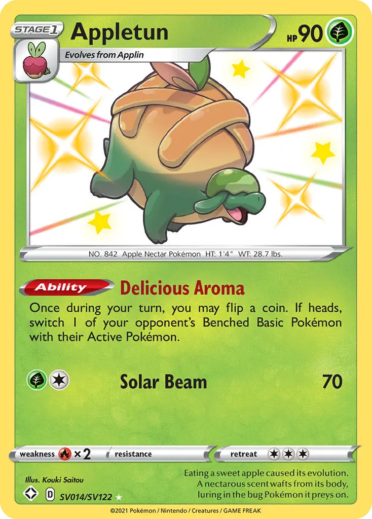 Appletun — Destinos Brillantes Tesoro Brillante SV014 Spanish Pokémon card