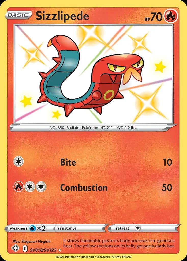 Sizzlipede — Destino Splendente Tesoro Lucente SV018 Italian Pokémon card
