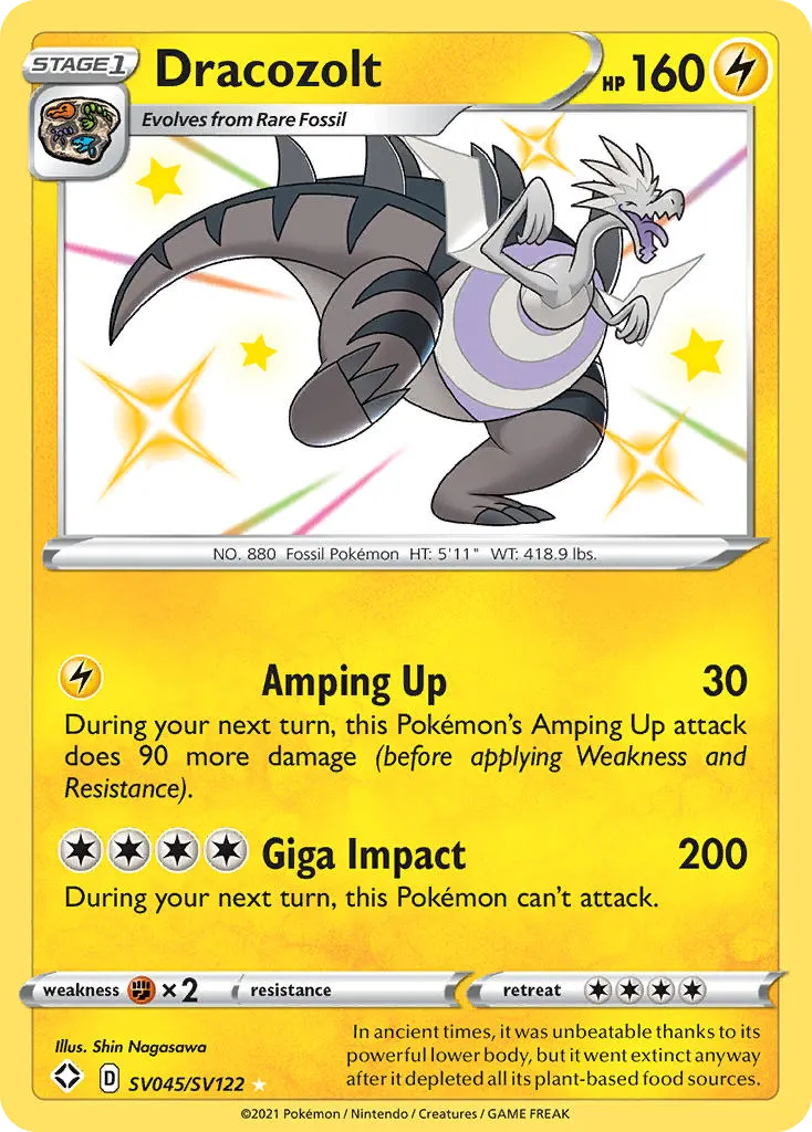 Dracozolt — Destinos Brilhantes Cofre Brilhante SV045 Portuguese Pokémon card