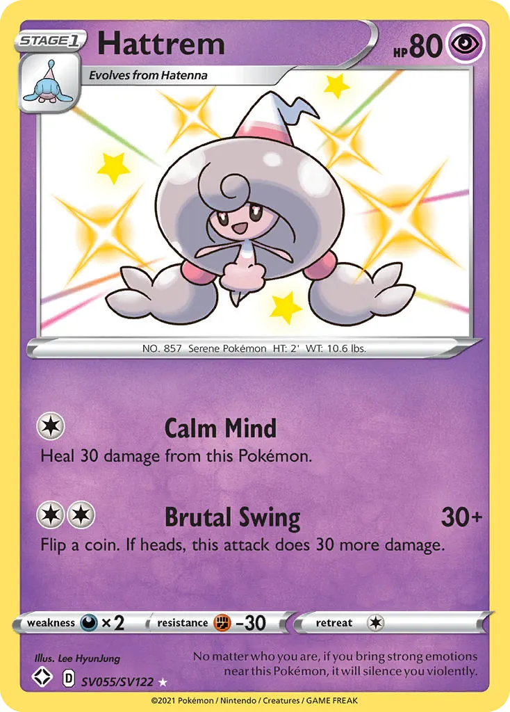 Hattrem — Destino Splendente Tesoro Lucente SV055 Italian Pokémon card