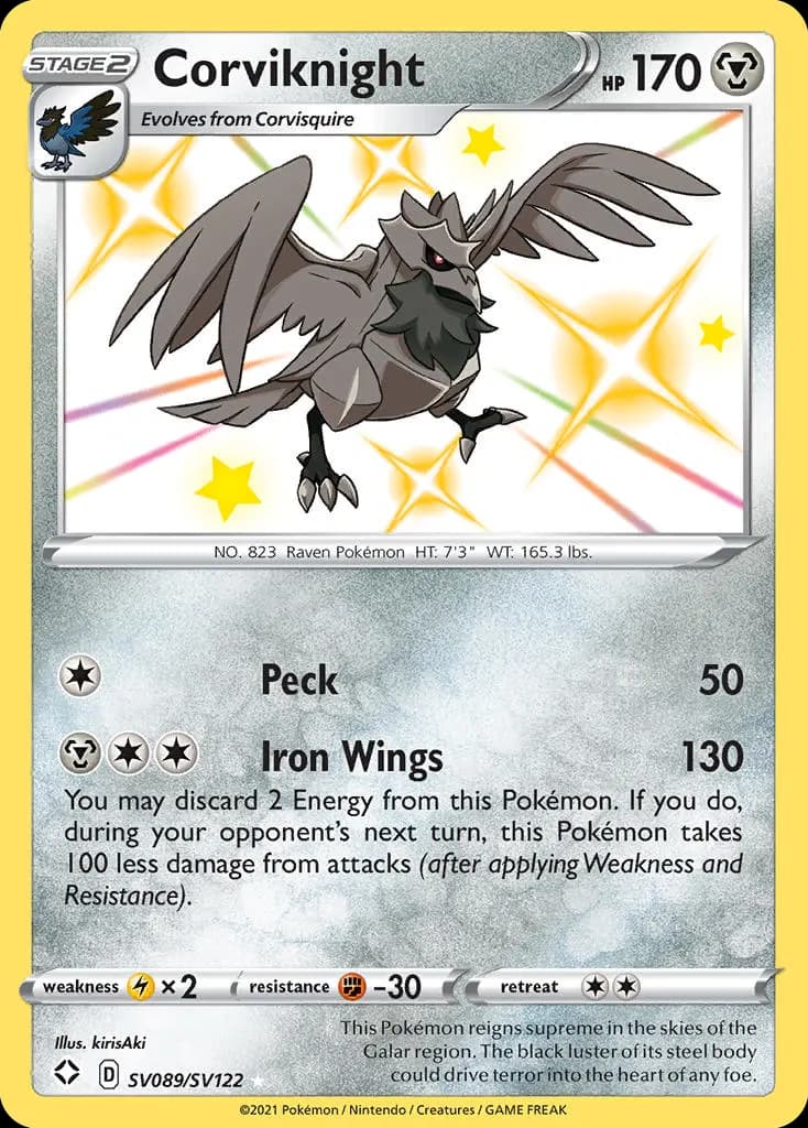 Corviknight — Destino Splendente Tesoro Lucente SV089 Italian Pokémon card