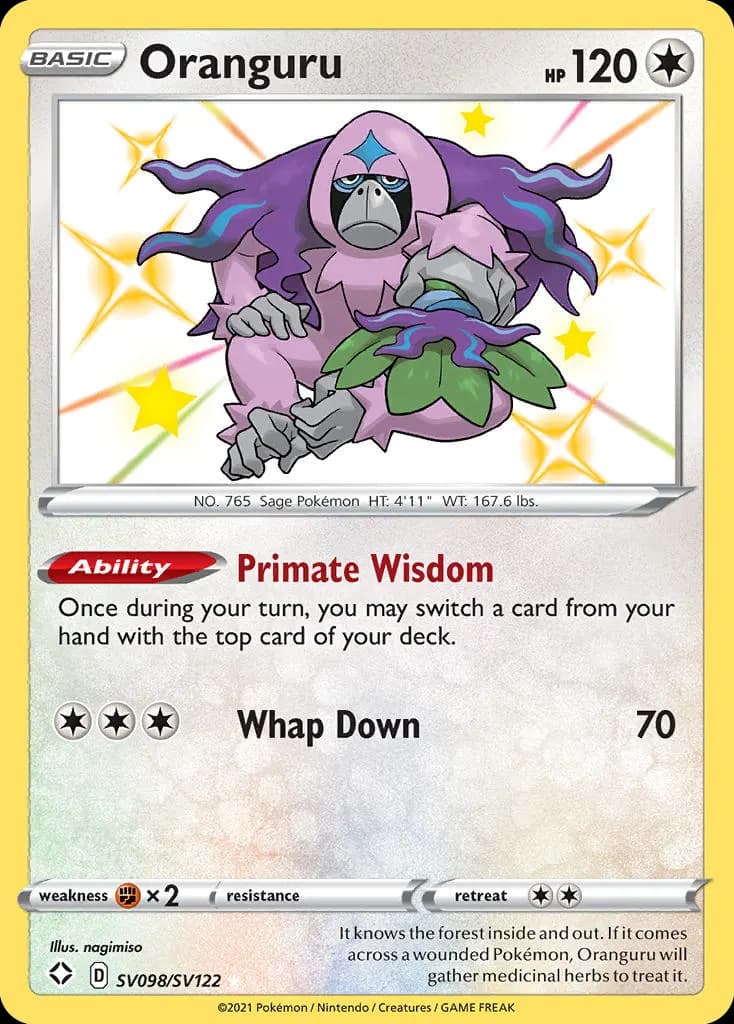 Oranguru — Shining Fates Shiny Vault SV098 Pokémon card