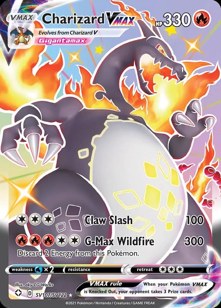 Charizard VMAX — Destinos Brillantes Tesoro Brillante SV107 Spanish Pokémon card