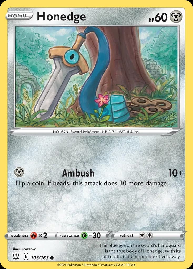 Honedge — Battle Styles 105 Pokémon card