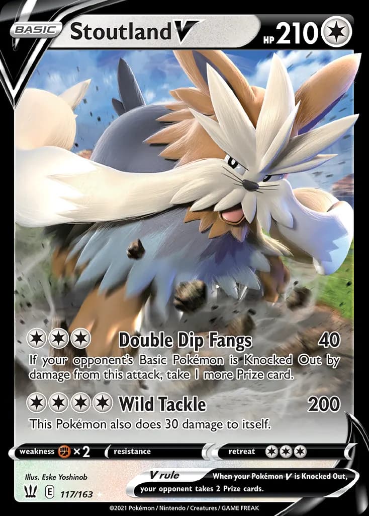 Stoutland V — Battle Styles 117 Pokémon card