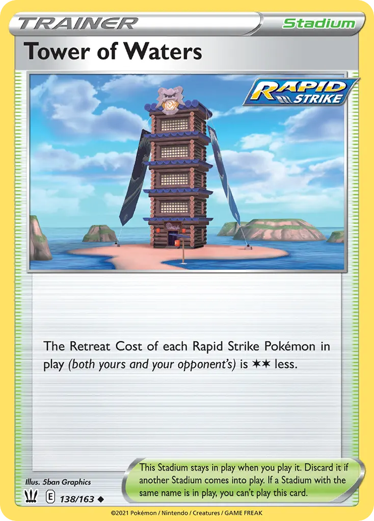 Tower of Waters — Battle Styles 138 Pokémon card