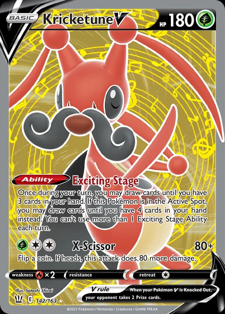 Kricketune V — Battle Styles 142 Pokémon card