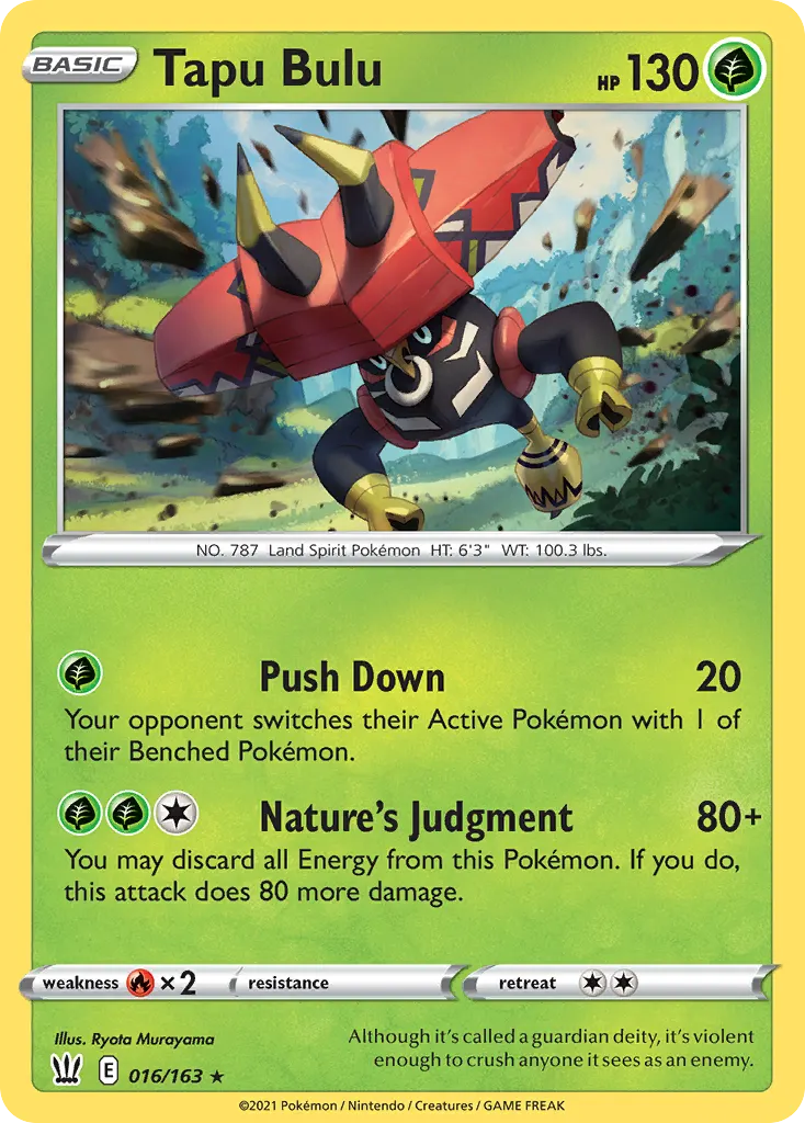 Tapu Bulu — Battle Styles 16 Pokémon card