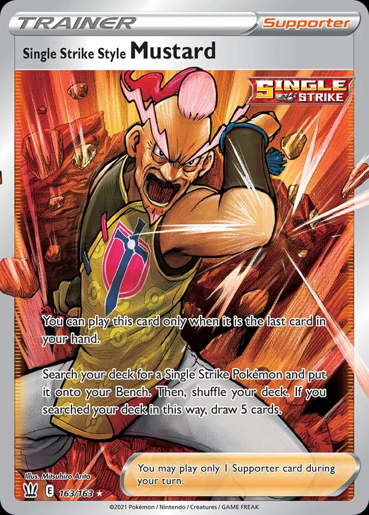 Single Strike Style Mustard — Battle Styles 163 Pokémon card