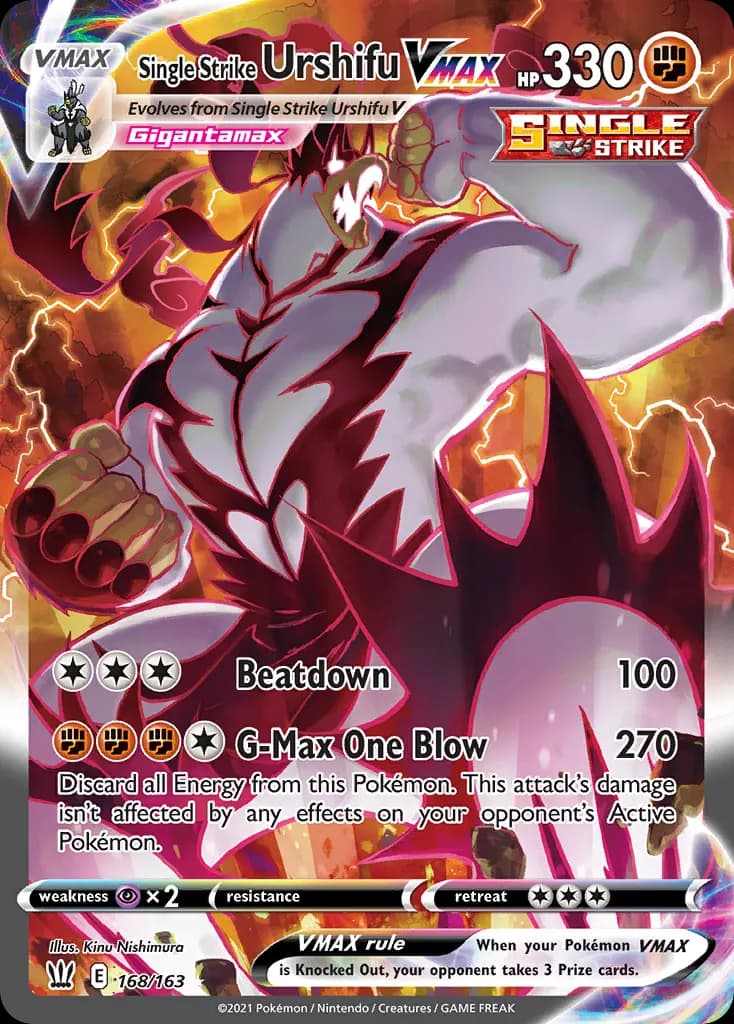 Single Strike Urshifu VMAX — Battle Styles 168 Pokémon card