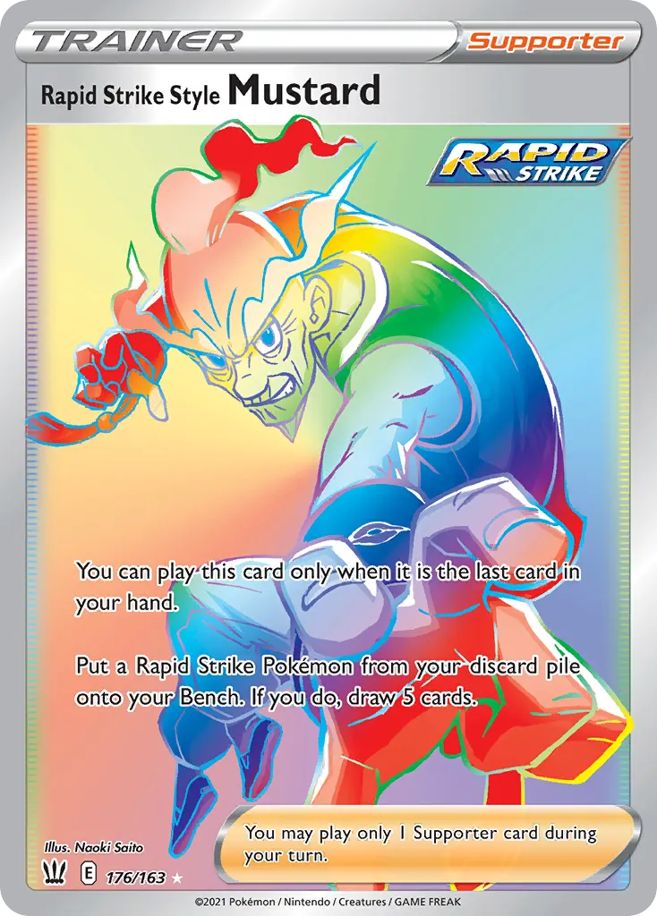 Rapid Strike Style Mustard — Battle Styles 176 Pokémon card