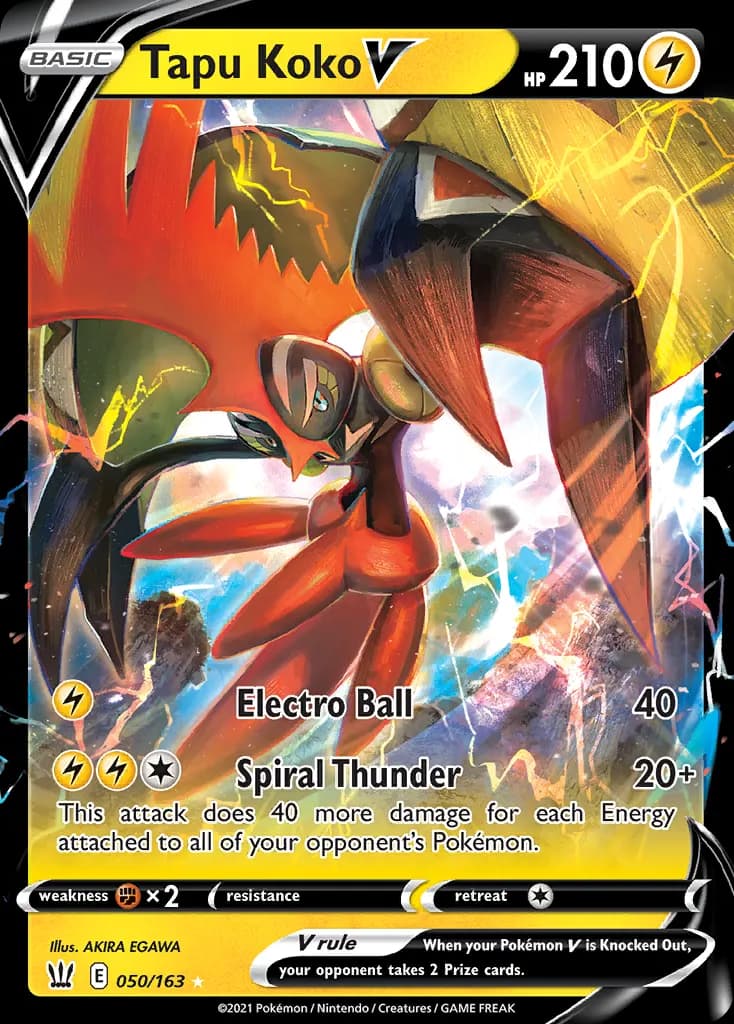 Tapu Koko V — Battle Styles 50 Pokémon card