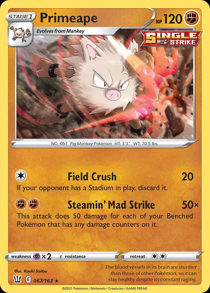 Primeape — Battle Styles 67 Pokémon card