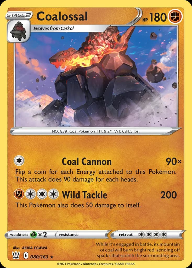 Coalossal — Battle Styles 80 Pokémon card