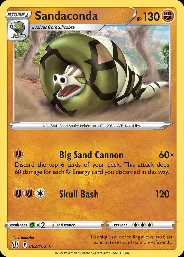 Sandaconda — Battle Styles 82 Pokémon card