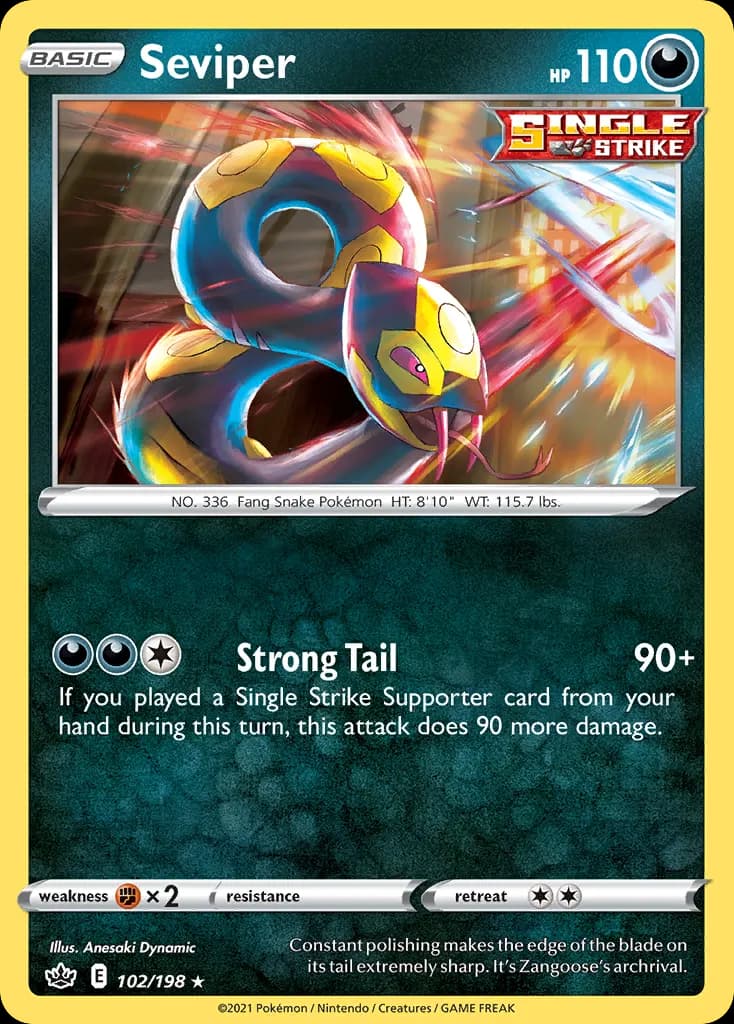 Seviper — Chilling Reign 102 Pokémon card