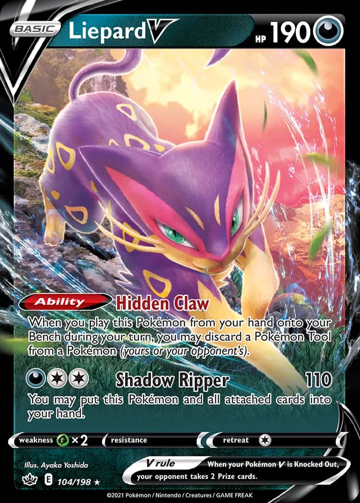 Liepard V — Chilling Reign 104 Pokémon card