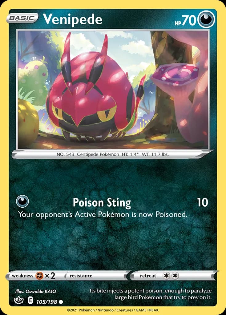 Venipede — Chilling Reign 105 Pokémon card