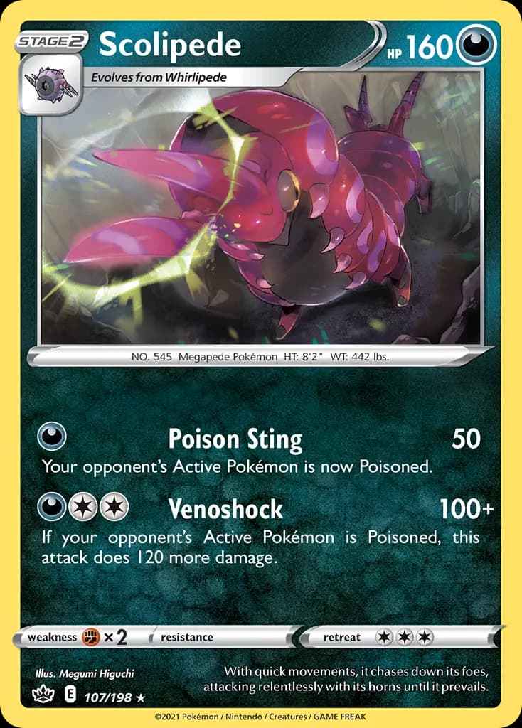 Scolipede — Chilling Reign 107 Pokémon card