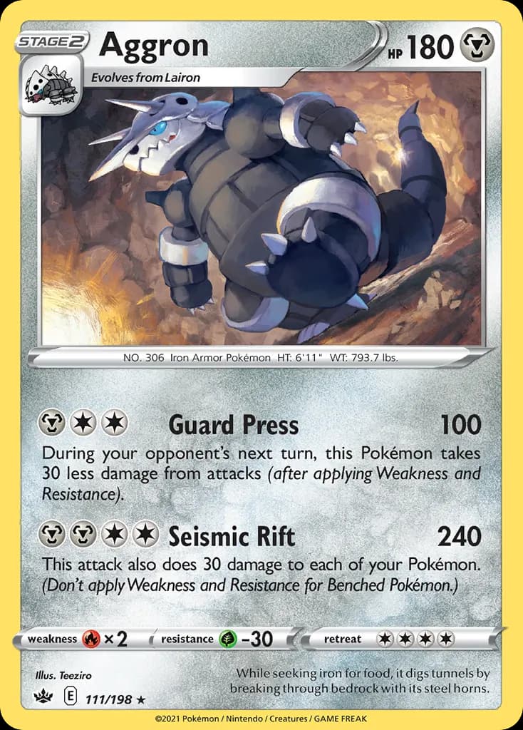 Aggron — Chilling Reign 111 Pokémon card