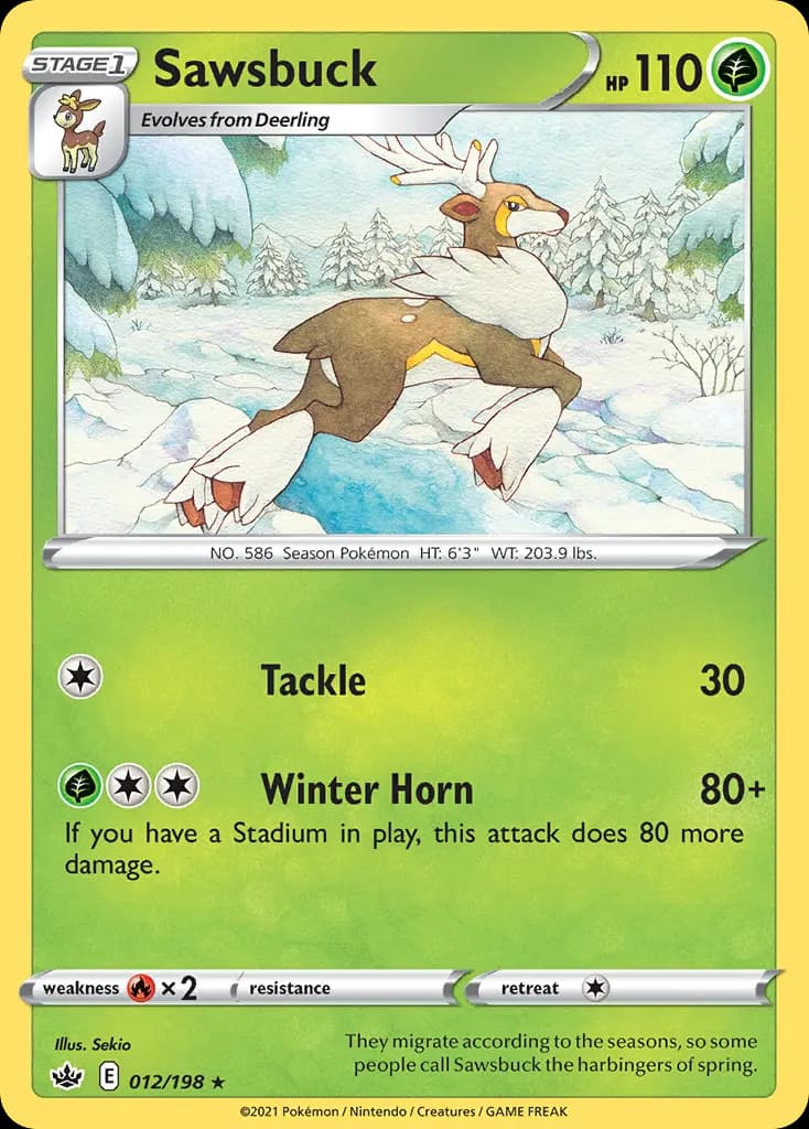 Sawsbuck — Chilling Reign 12 Pokémon card