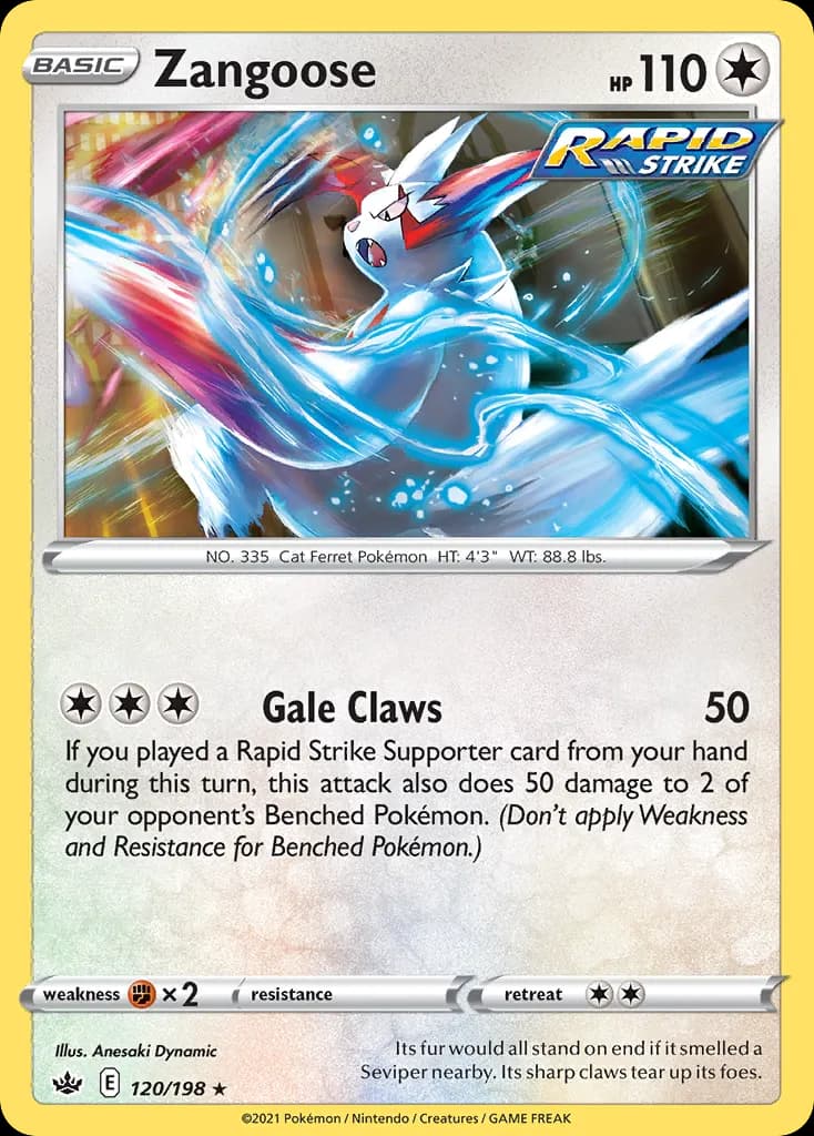 Zangoose — Chilling Reign 120 Pokémon card