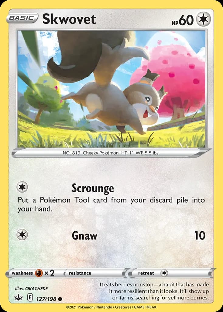 Skwovet — Chilling Reign 127 Pokémon card