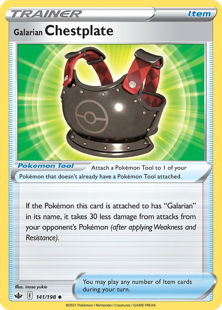 Galarian Chestplate — Chilling Reign 141 Pokémon card