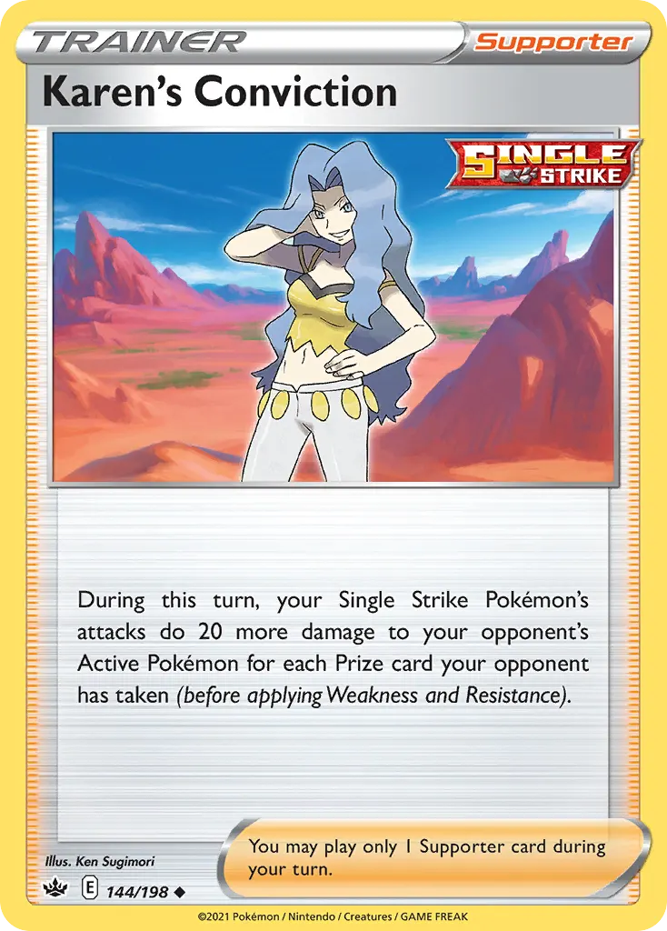 Karen's Conviction — Chilling Reign 144 Pokémon card