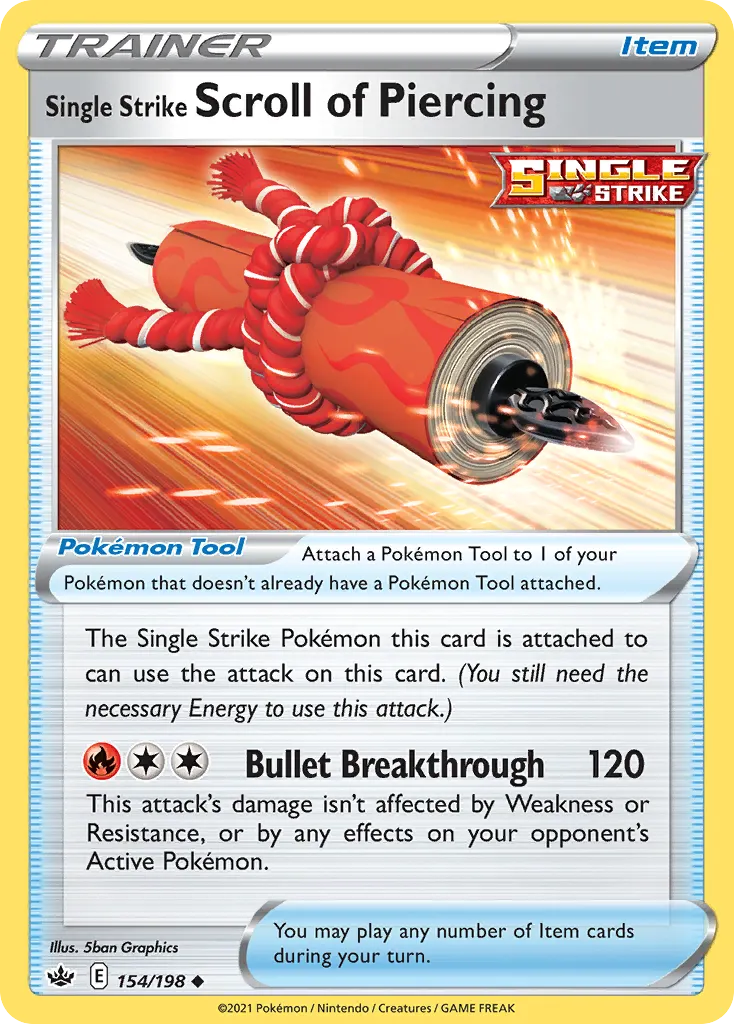 Single Strike Scroll of Piercing — Chilling Reign 154 Pokémon card