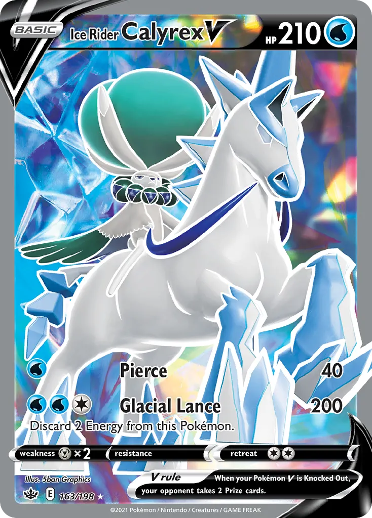 Ice Rider Calyrex V — Chilling Reign 163 Pokémon card