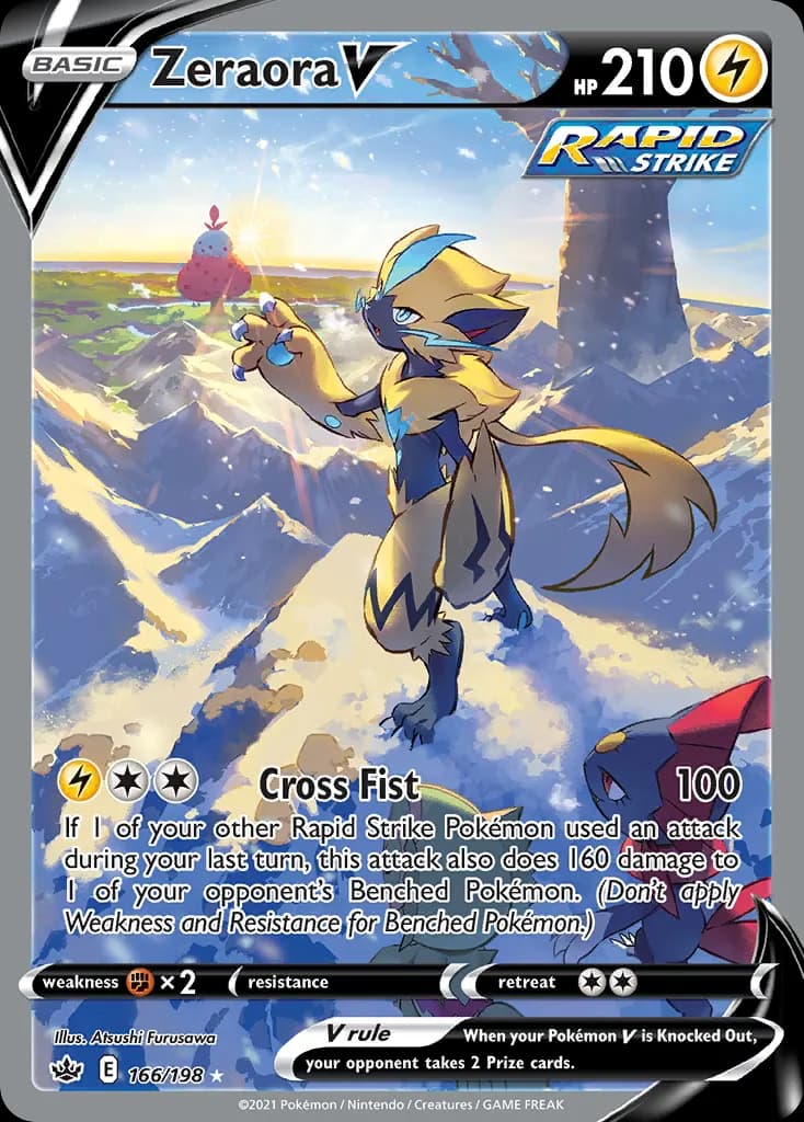 Zeraora V — Chilling Reign 166 Pokémon card