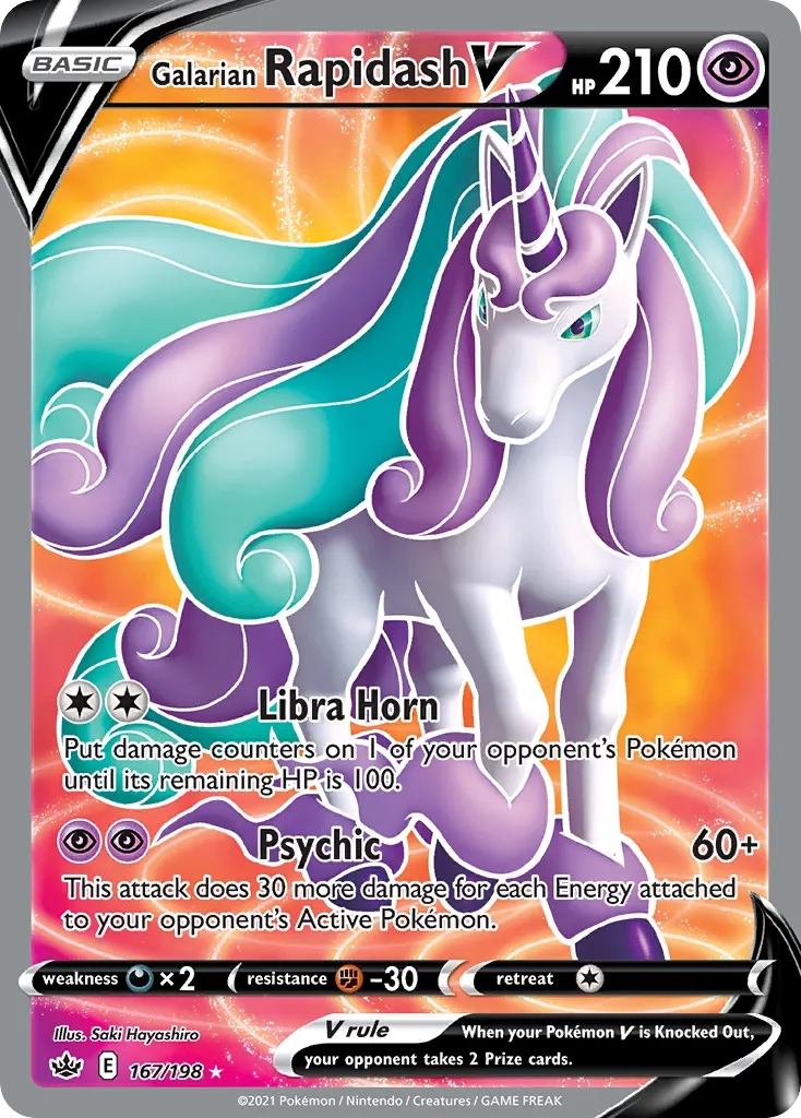 Galarian Rapidash V — Chilling Reign 167 Pokémon card