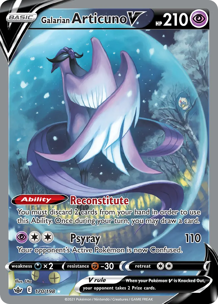 Galarian Articuno V — Chilling Reign 170 Pokémon card