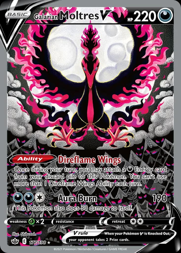 Galarian Moltres V — official card artwork (representative)