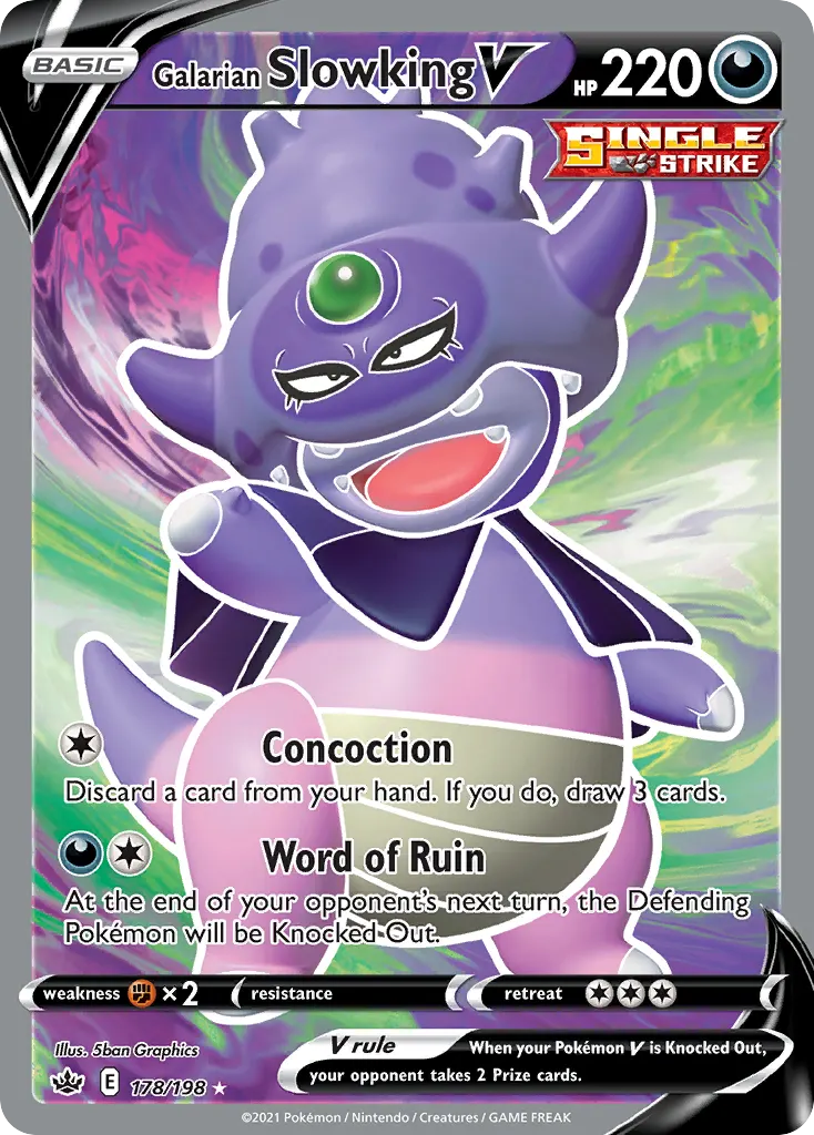Galarian Slowking V — Chilling Reign 178 Pokémon card