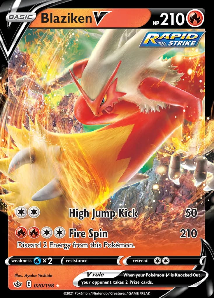 Blaziken V — Chilling Reign 20 Pokémon card