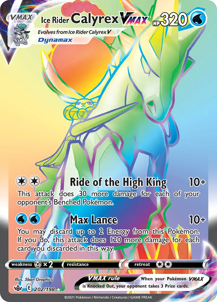 Ice Rider Calyrex VMAX — Chilling Reign 202 Pokémon card