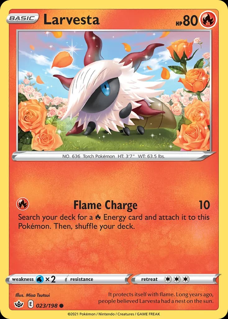 Larvesta — Chilling Reign 23 Pokémon card