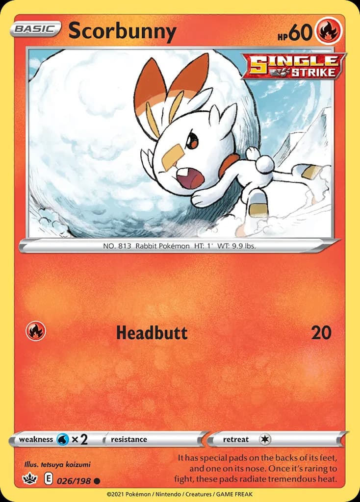 Scorbunny — Chilling Reign 26 Pokémon card