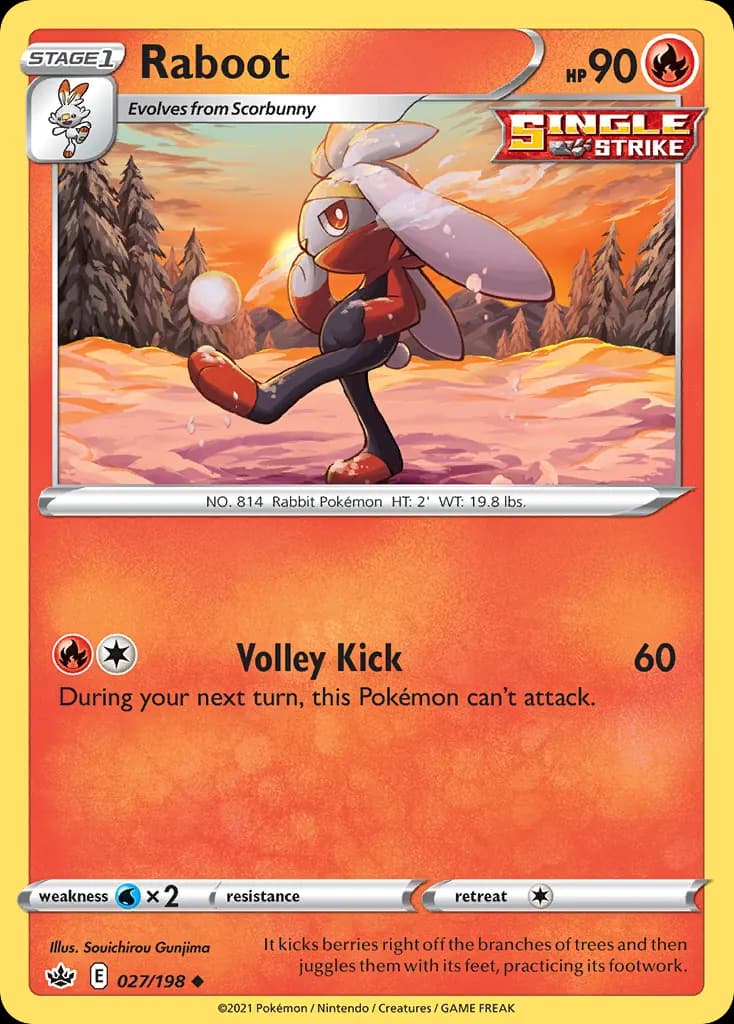 Raboot — Chilling Reign 27 Pokémon card