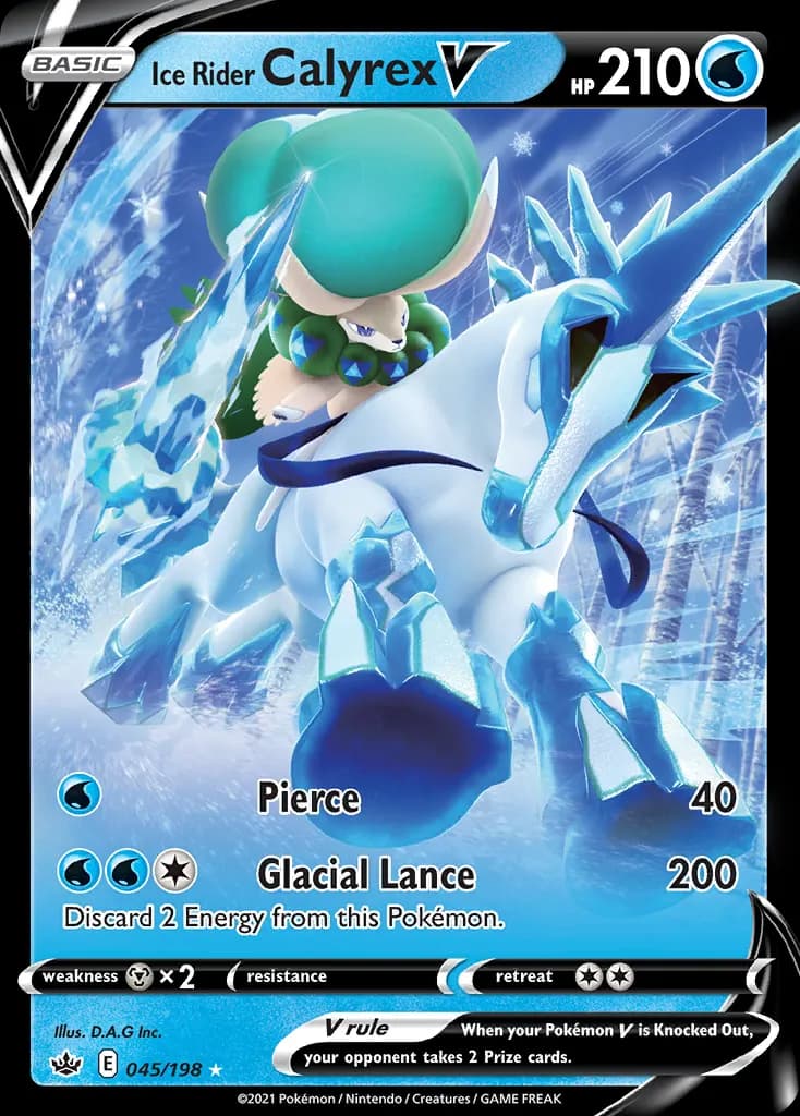 Ice Rider Calyrex V — Chilling Reign 45 Pokémon card