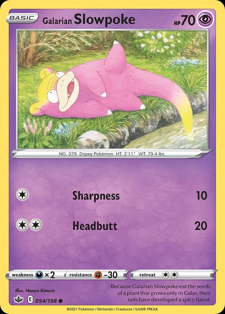 Galarian Slowpoke — Chilling Reign 54 Pokémon card