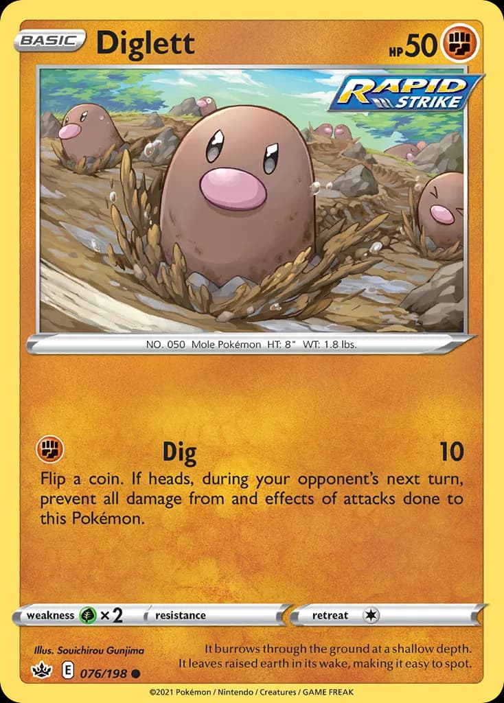 Diglett — Chilling Reign 76 Pokémon card