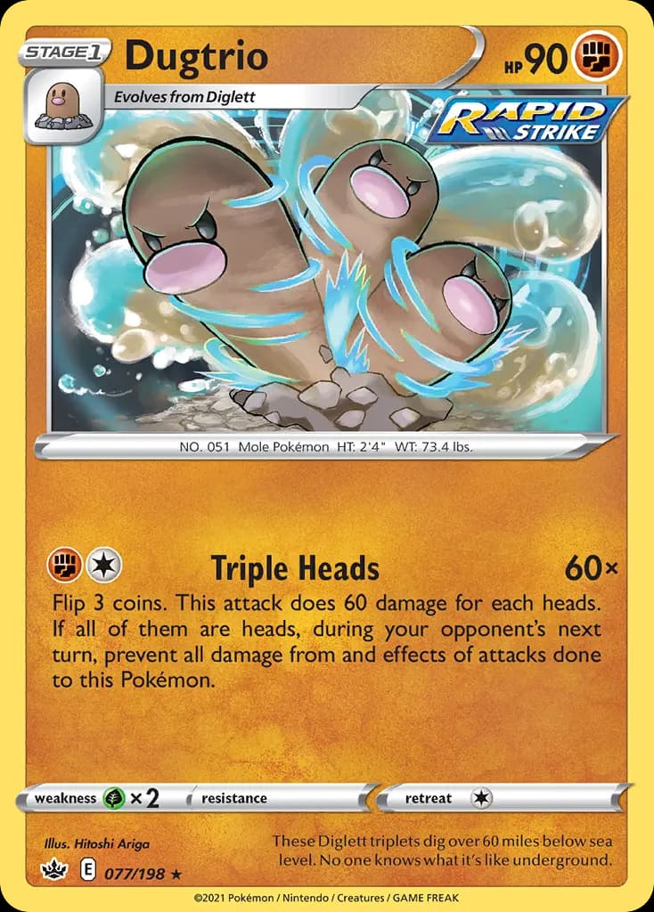 Dugtrio — Chilling Reign 77 Pokémon card